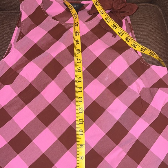 J Crew Bow Shoulder Oversized GinghamTank size 8 - Picture 5 of 6